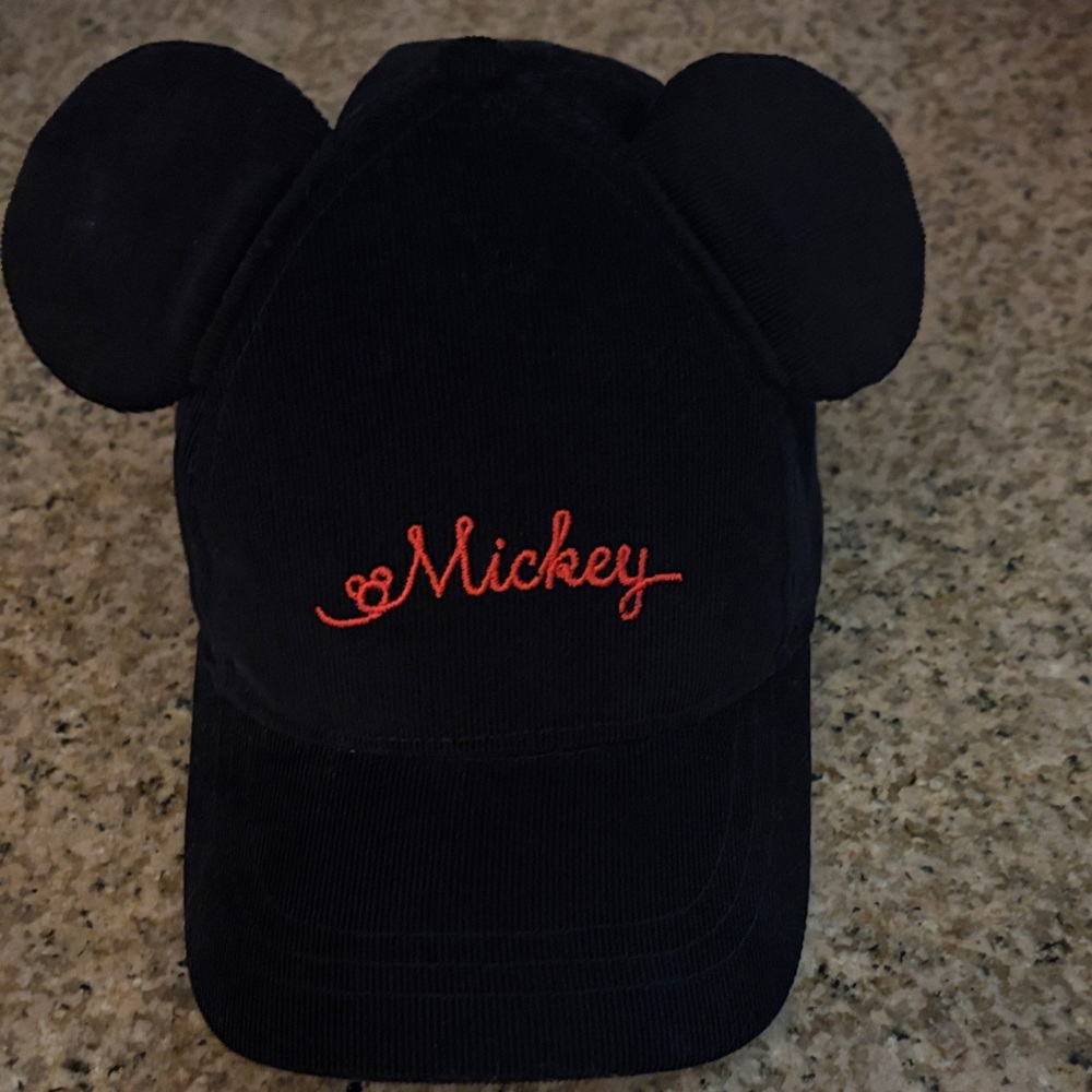 Mickey Mouse Black Corduroy Kids Cap
